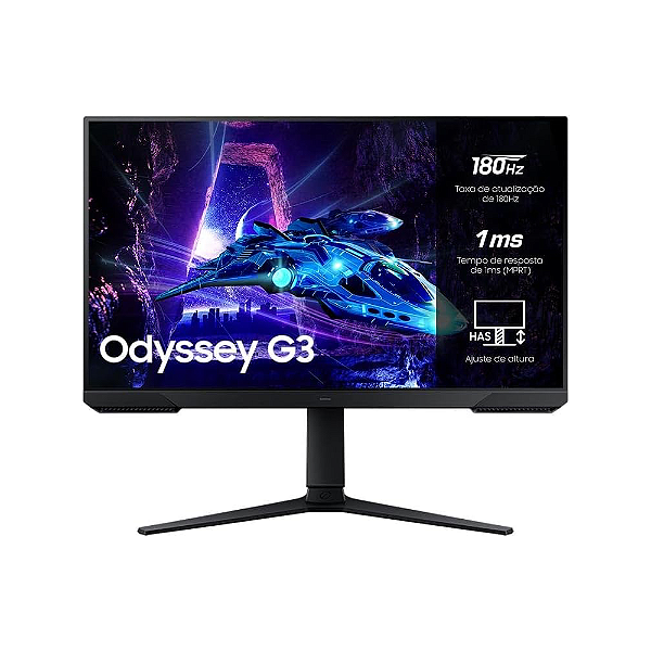 Monitor Gamer Samsung Odyssey G3 27" FHD 180Hz Freesync LS27DG300ELXZD Preto