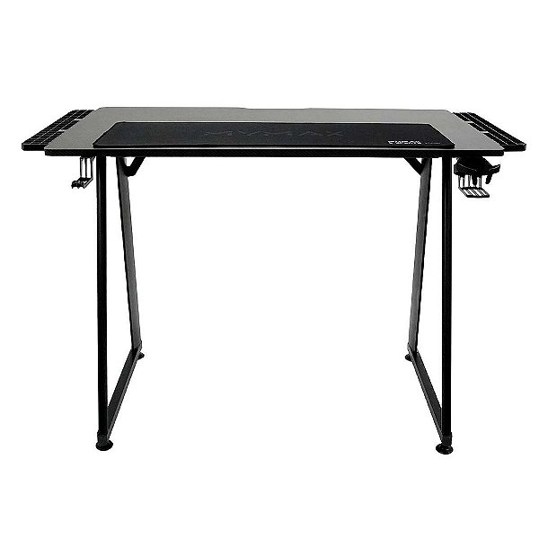 Mesa Gamer Mymax Mx100 Preta Rgb Carbono Com Porta Copo