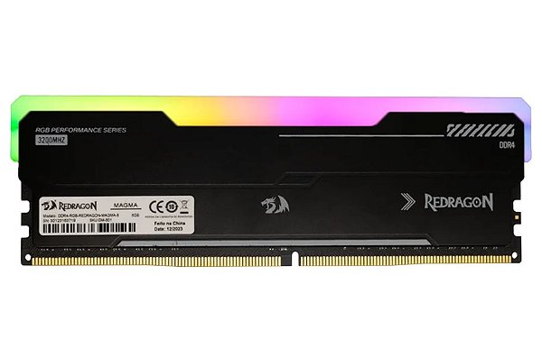 Memória para Desktop DDR4 8GB 3200Mhz RGB Redragon Magma CL16 GM-801