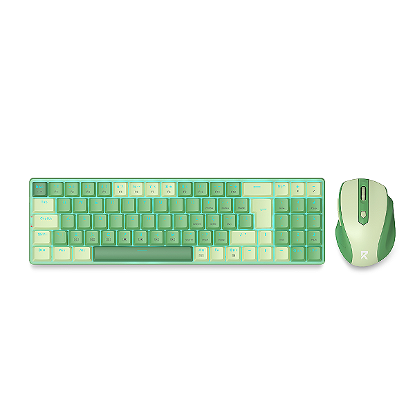 Kit Mouse e Teclado Mecânico Sem Fio Redragon BS-8772 GC Verde