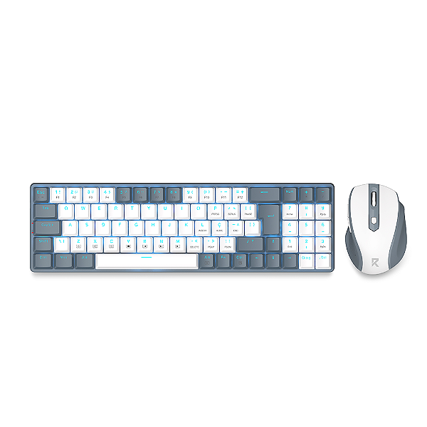 Kit Mouse e Teclado Mecânico Sem Fio Redragon Cinza e Branco
