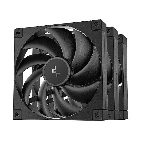 Kit 3 Fans DeepCool FD14 Preto 140mm Amortecedores Integrados