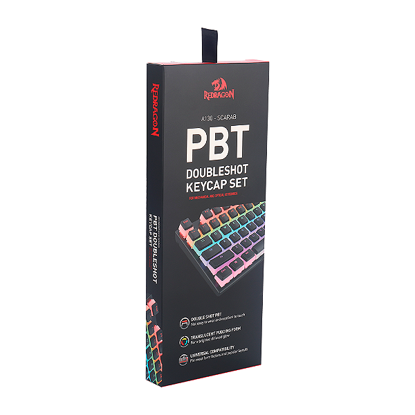 Keycaps Para Teclado Mecânico Redragon Scarab PBT ABNT2 Preto