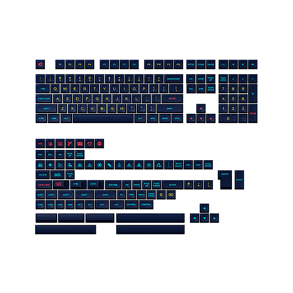 Keycaps Gamer Akko Starry Night Osa Pbt Double Shot 185 Unidades