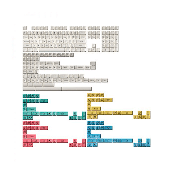 Keycaps Akko Perfil Mda Pbt Double Shot Kit 282 Un Cream