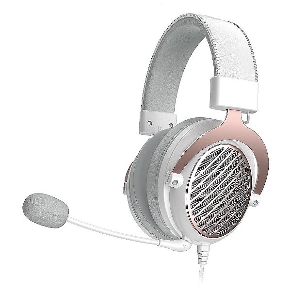 Headset Gamer Redragon Luna Lunar Branco e Rosa H540W