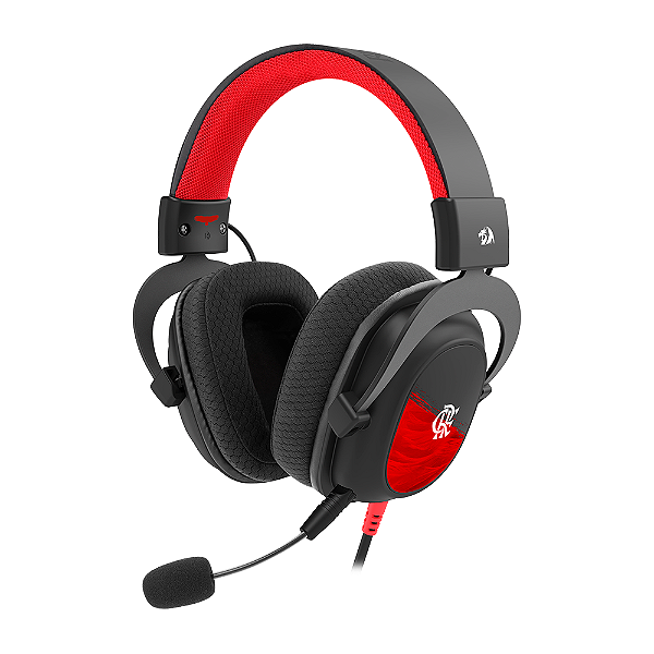 Headset Gamer Redragon Flamengo Vulture Zeus Preto e Vermelho