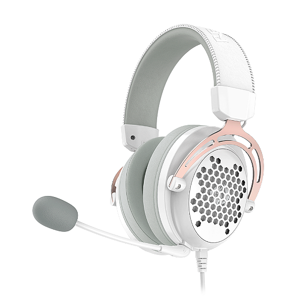 Headset Gamer Redragon Diomedes Lunar White H388-W Branco