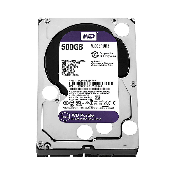 HD WD 500GB SATA III Western Digital Purple Surveillance WD05PURZ