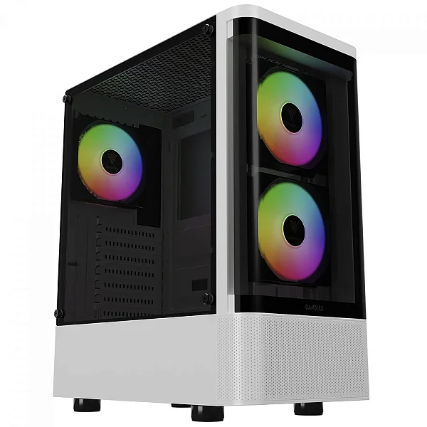 GABINETE GAMER TALOS E3 BRANCO COM 3 FAN