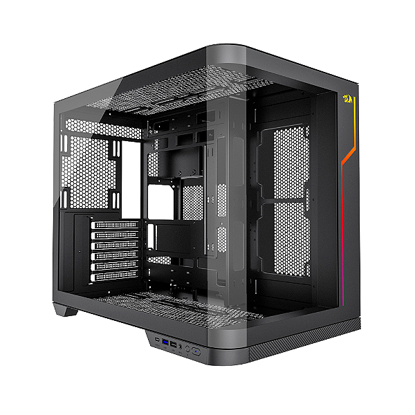 Gabinete Gamer Redragon Wideload Extreme Vidro Curvo Preto