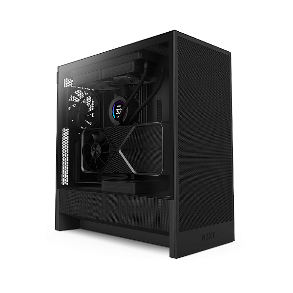 Gabinete Gamer NZXT H5 Flow Mid Tower Compacto Preto