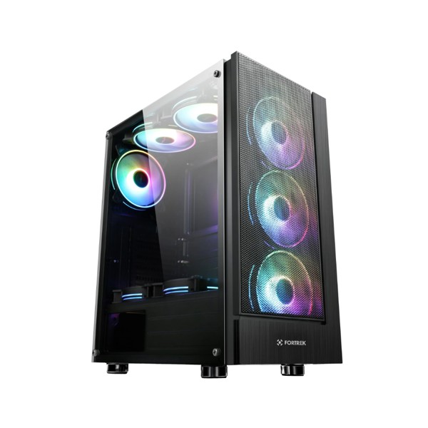 Gabinete Gamer Fortrek Cruiser Mid Tower com 3 Fan RGB Preto