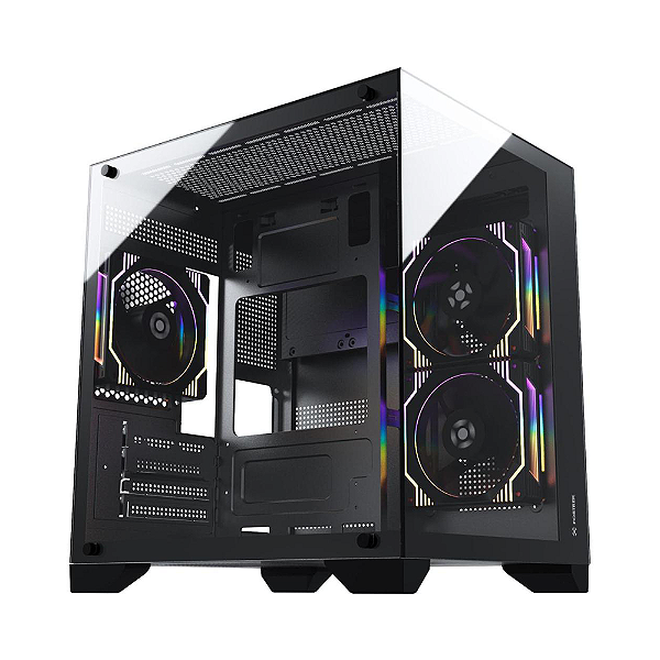 Gabinete Gamer Fortrek Clarity Preto Lateral Vidro Micro-ATX e Mini-ATX