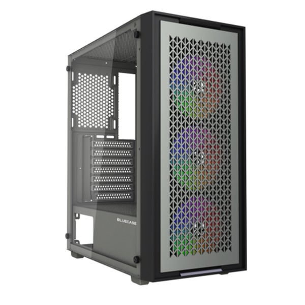 Gabinete Gamer BG-050 X-Frame Preto e Cinza Bluecase com Frontal Removível