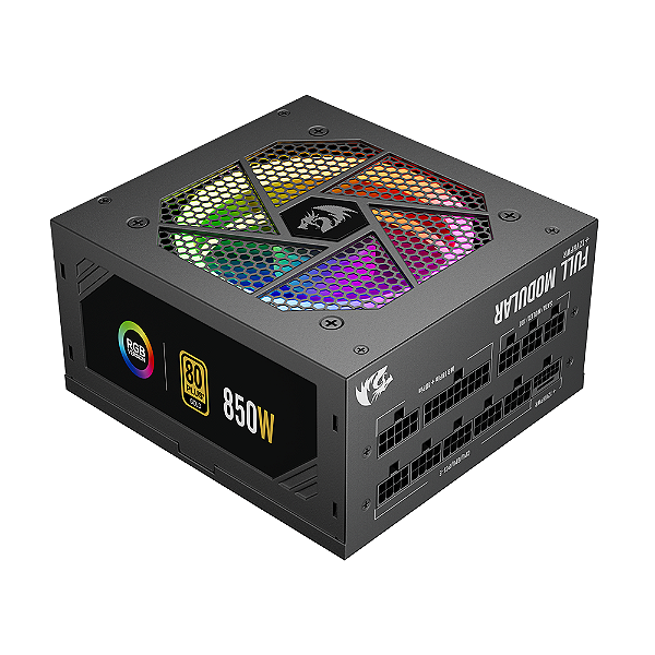 Fonte Gamer Redragon RGPS 850W RGB 80 Plus Gold Full Modular