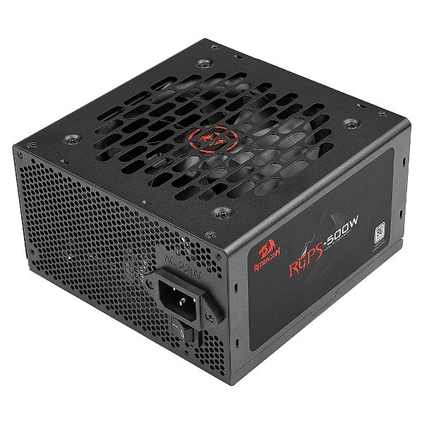 Fonte Gamer Redragon RGPS 500W 80 Plus White ATX PFC Ativo Full Range GC-PS021