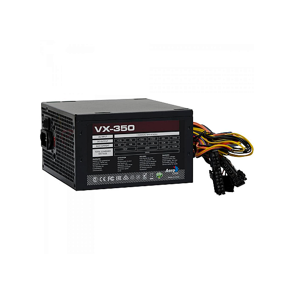 Fonte Gamer Aerocool 350w Vx-350 Bivolt Atx Sem Cabo