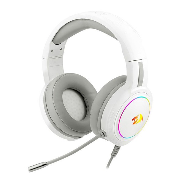Fone de ouvido Headset Gamer Redragon H270-w Mento RGB Chroma USB P2 Branco