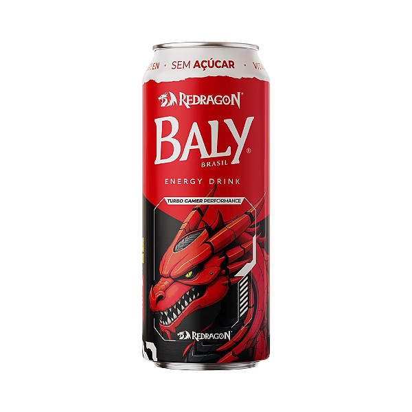 Energético Drink Gamer Baly Redragon Morango e Pêssego Sem Açúcar 473ml