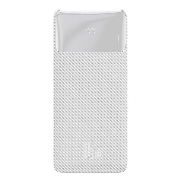 Carregador Portátil Baseus Pibow PPBD10 Power Bank Digital Display 10.000mAh 15W Branco