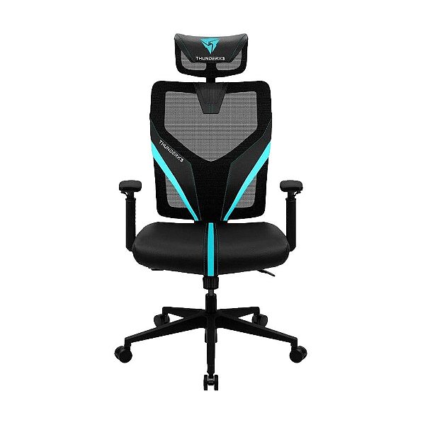 Cadeira Ergonômica Thunderx3 Yama1 Preta E Cyan