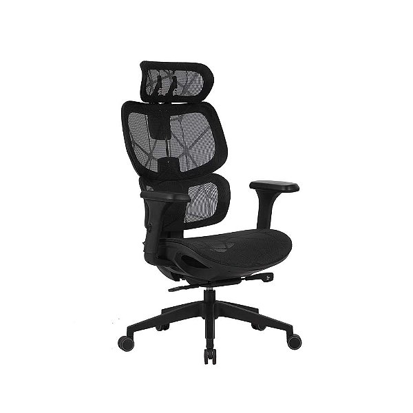 Cadeira Elements Ergônomica Escritório Siggy Preta