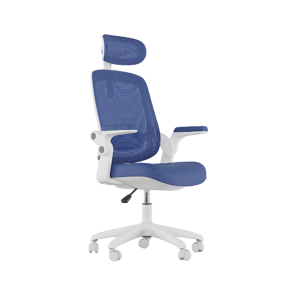 Cadeira De Escritório Ergonômica Elements Astra Azul Branco