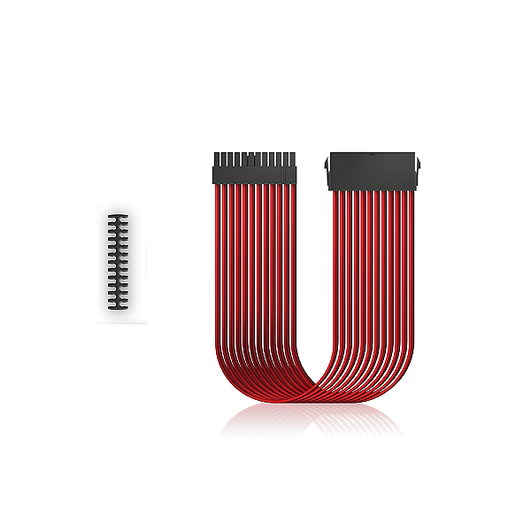 Cabo Sleeved Deepcool 24 Pinos 30cm Vermelho Dp-ec300-24p-rd