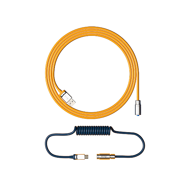 Cabo Enrolado Akko Aviator Macaw Usb C P/teclado Azul/Yellow