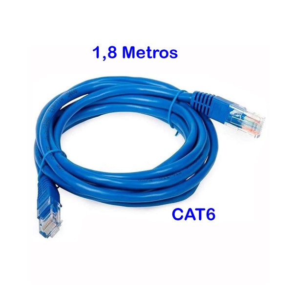 Cabo de Rede Patch Cord Cat6 - 1,8 Metros