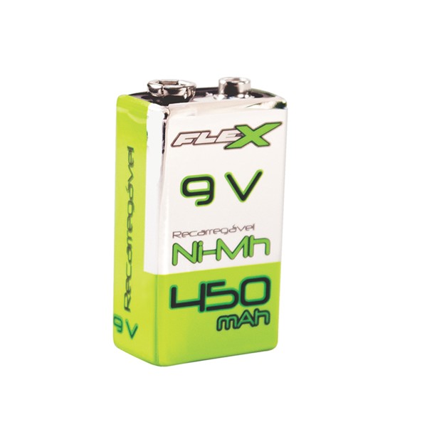 Bateria Recarregável Flex God 9V 450mAh FX9V45B1
