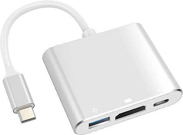 Adaptador Conversor USB-C x HDMI / USB-C Femea / USB3.0