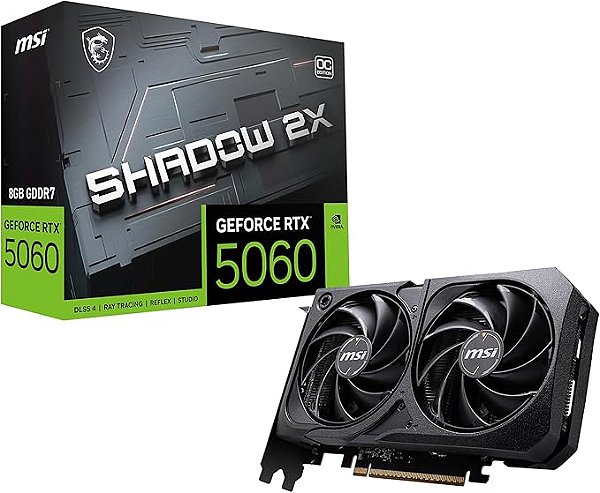 Placa de Video MSI Geforce RTX 5060 Shadow OC 2X 8GB - 128 Bits - HDMI/3X DP - 912-V537-038