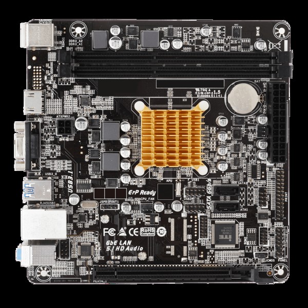 Placa Mae AMD E1-6010 Integrado Biostar A68N-2100K 2.0 - Mini-ITX, DDR3, Hdmi, Vga