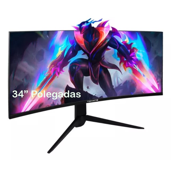 Monitor de 34" Gamer Tomate Tela Curva Ultrawide 4K (3440x1440) 165Hz Hdmi/DP/Entrada Fone - MTM-1034