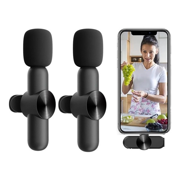 Microfone de lapela Bluetooth USB-C com adaptador IOS com 2 Microfone Flex Gold TC-F5