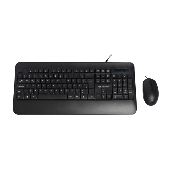 Kit Teclado e Mouse USB KT-200BK Preto C3Tech