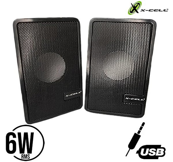 Caixa de Som 6W Rms Preta X-CELL XC-CM-07-P