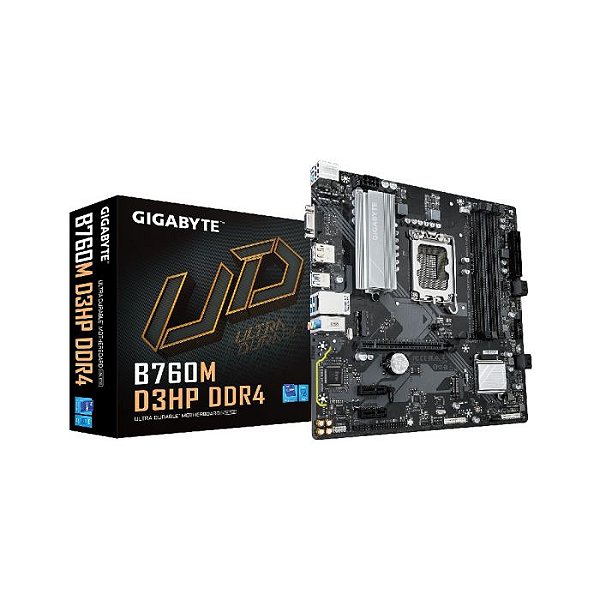 Placa Mãe LGA 1700 Gigabyte B760M D3HP DDR4 LGA 1700 4x DDR4 Chipset B760 mATX