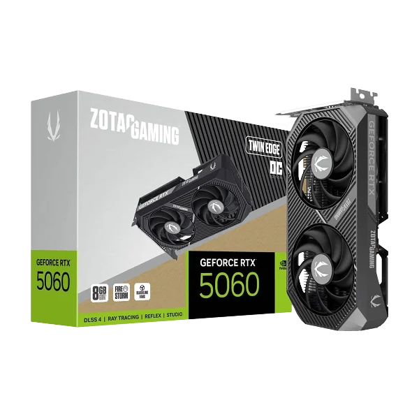 Placa de Video Zotac Geforce RTX 5060 8G 128Bits GDDR7 Twin Edge OC ZT-B50600H-10M