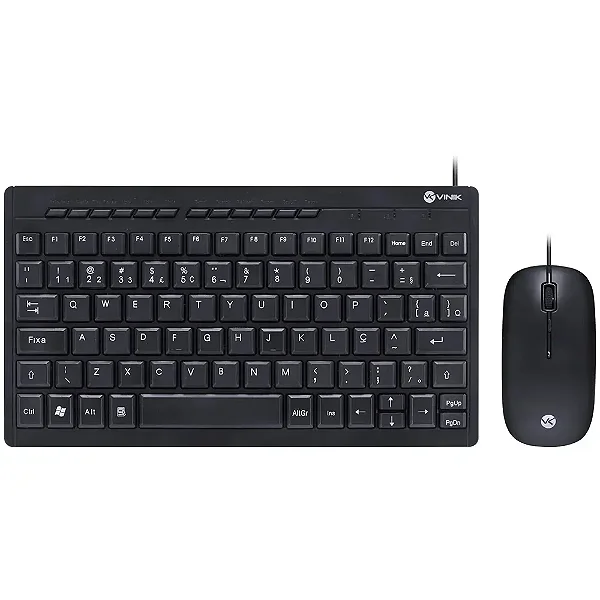 Kit Teclado e Mouse Vinik DC120 USB Corp Flat - Teclas Chocolate, Mouse 1200DPI, Cabo 1.8M Preto