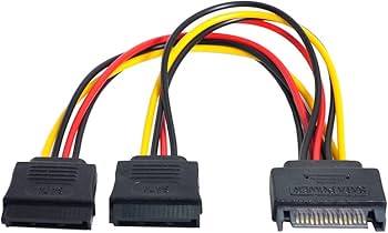 Cabo de Energia Sata Y - 1 Sata 15P Macho x 2 Sata 15P Femea