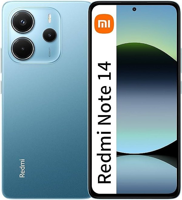 Celular Smartphone Xiaomi Redmi Note 14 256GB Tela 6,67" Câm. Tripla + Selfie 20MP Azul