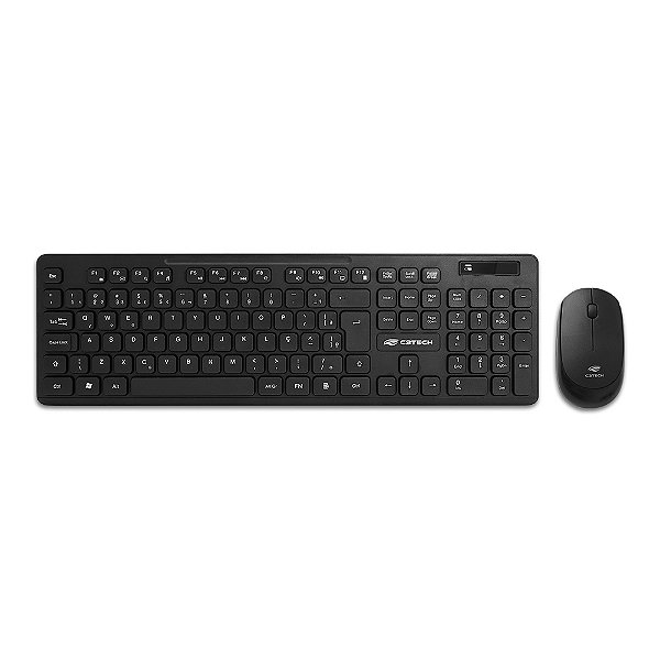Kit Teclado e Mouse Sem Fio K-W20BK C3Tech Preto