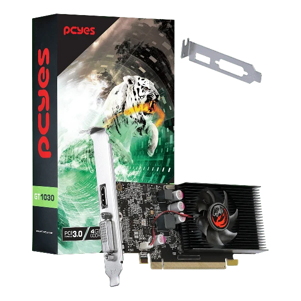 Placa de Video GPU Gt 1030 4Gb Gddr4 64Bit Single Fan Low Profile PcYes- Pagt10304Gbg4Lp