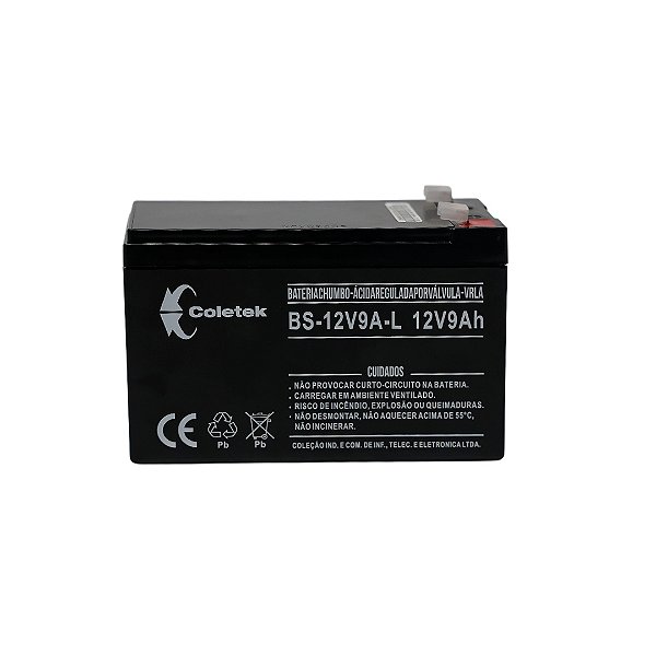 Bateria Selada para Nobreak 12V 9Ah BS-12V9A-L T1 Coletek Energia