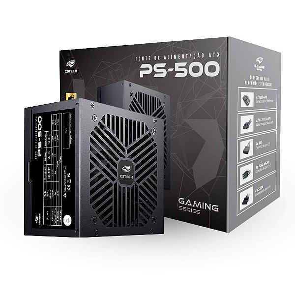 Fonte ATX 500W PS-500BK C3Tech