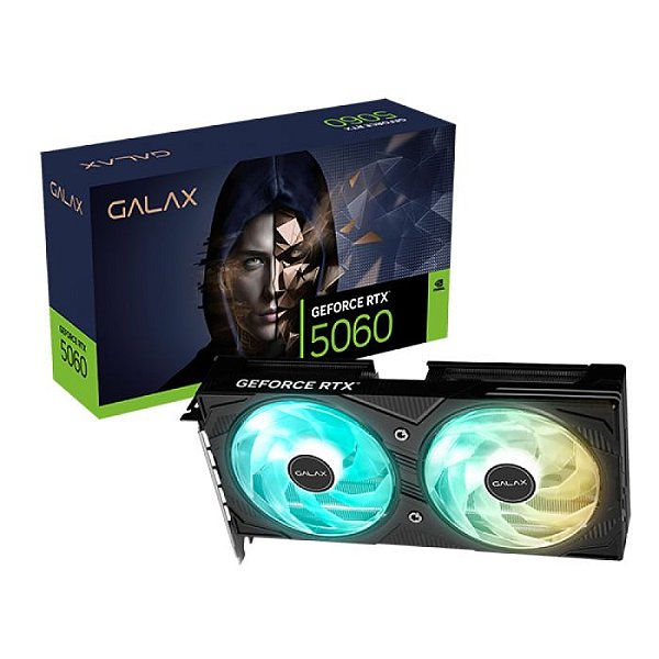 Placa de Vídeo Galax GeForce RTX 5060 8GB Black GF 1-Click OC Teclab Lite 128BITS GDDR7 - 56NSN8MDDXBO