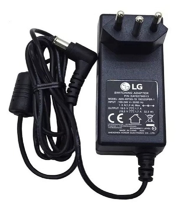 Fonte para Notebook e Monitor 19V 2.1A Plug 6.5x4.4mm - LG - Original